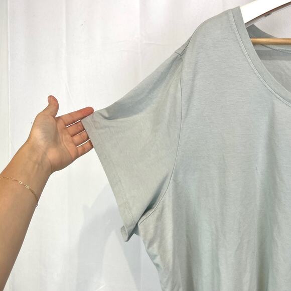 EILEEN FISHER Scoop Neck Short Sleeve T Shirt Organic Cotton Jersey Blue 3X Plus - Picture 4 of 9
